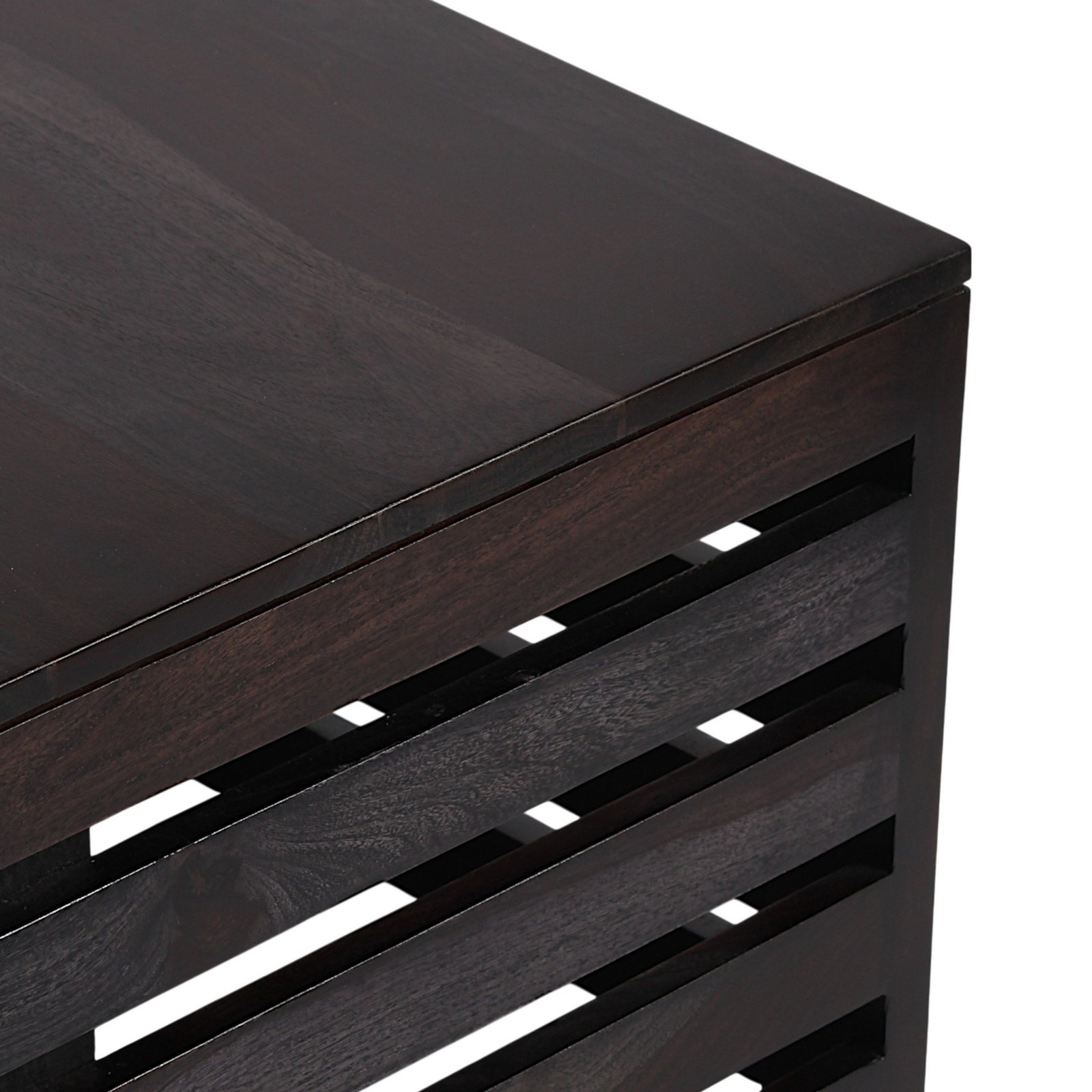 Ikiriya Kingsville Sheesham Wood Contemporary Square Coffee Table in Dark Mahagony Finish - Image 6