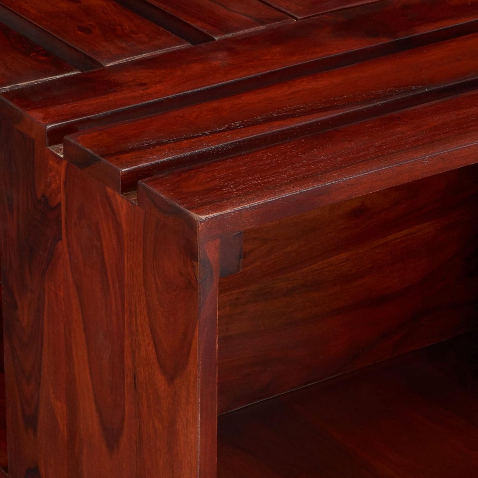 Ikiriya Milan Sheesham Wood Accent Square Coffee Table in Honey Finish - Image 8