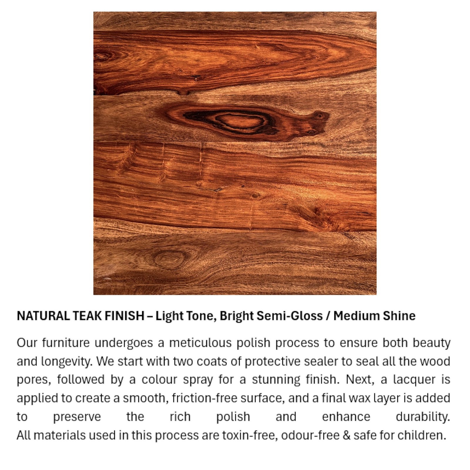 Ikiriya Berlin Sheesham Wood Contemporary Rectangle End Table/ Side Table in Natural Teak Finish - Image 5