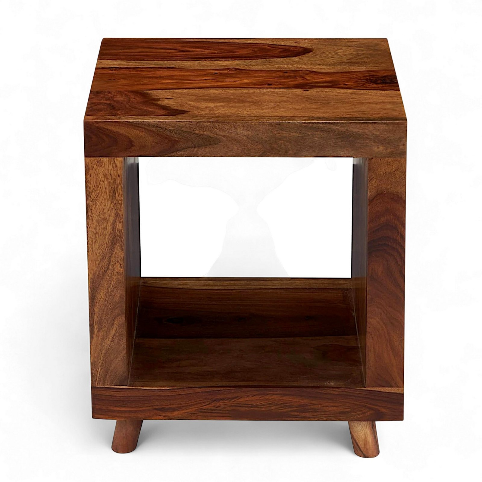 Ikiriya Berlin Sheesham Wood Contemporary Rectangle End Table/ Side Table in Natural Teak Finish - Image 6