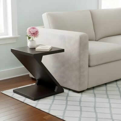 Ikiriya Berlin Sheesham Wood Contemporary Rectangle End Table/ Side Table in Extra Dark Mahagony Finish