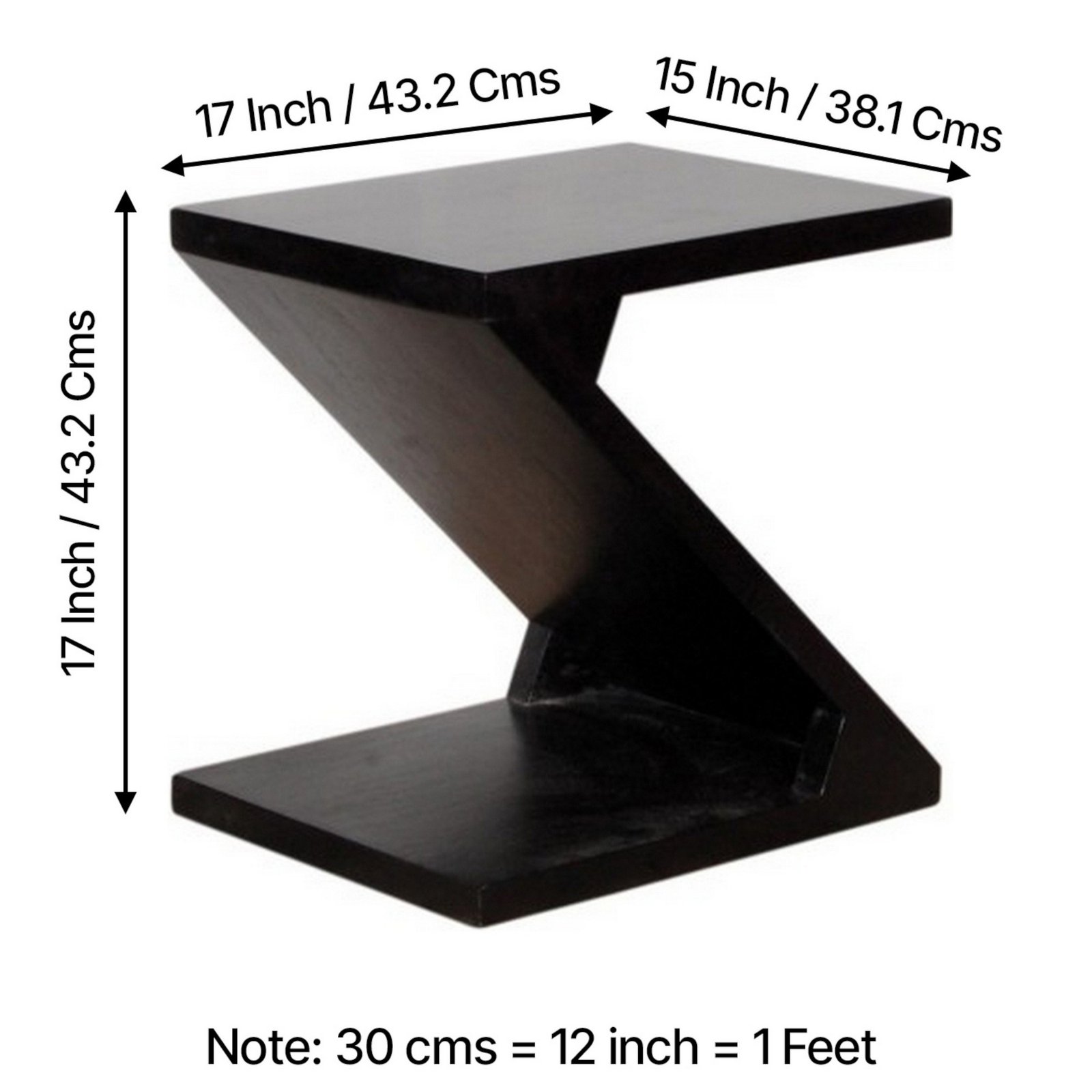 Ikiriya Berlin Sheesham Wood Contemporary Rectangle End Table/ Side Table in Extra Dark Mahagony Finish - Image 6
