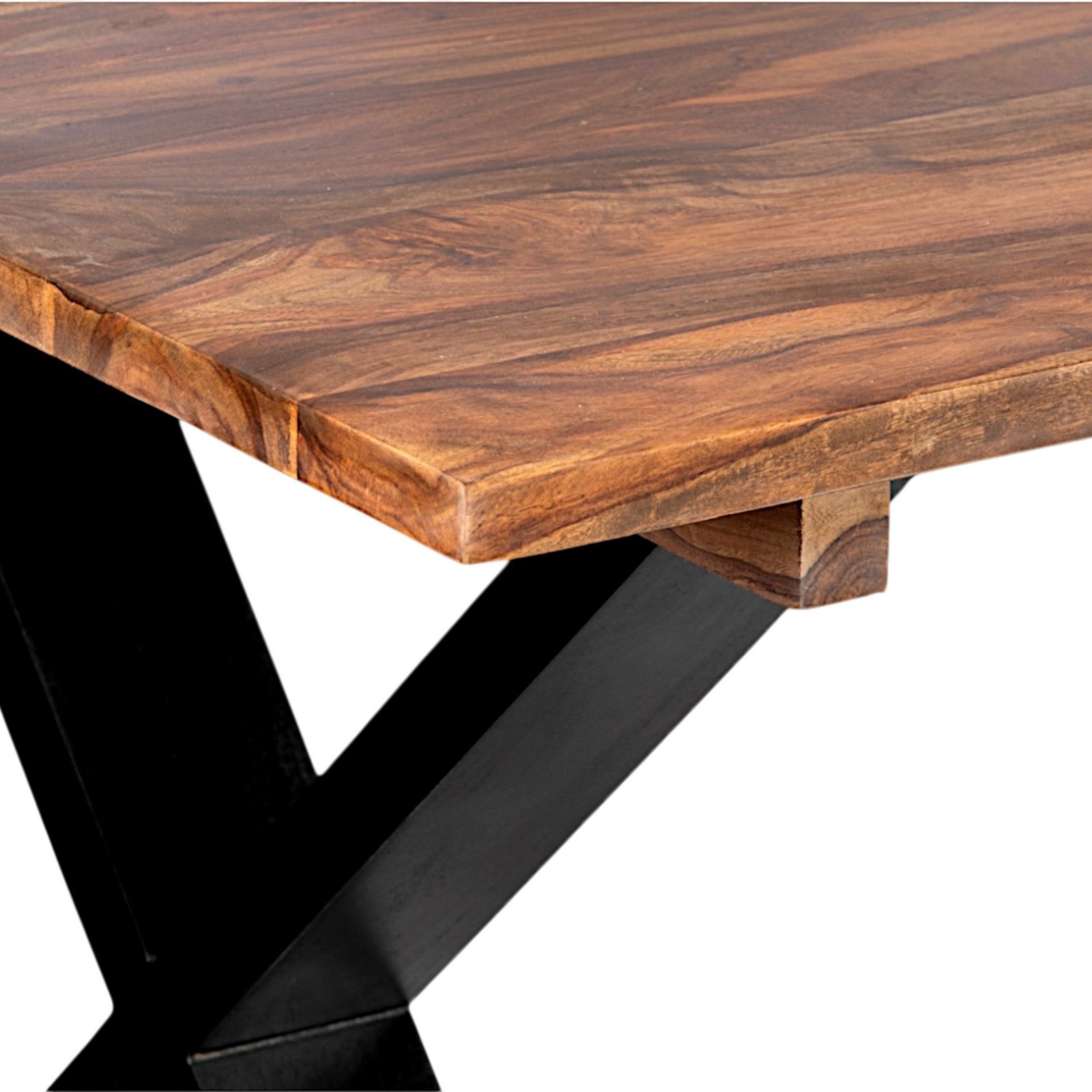 Ikiriya Rosslyn Sheesham Wood Contemporary Dining Table in Teak Finish - Image 6