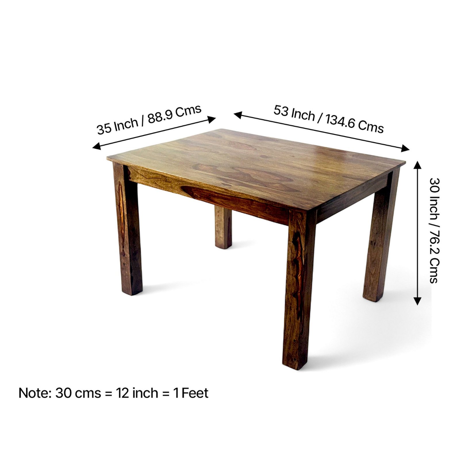 Ikiriya Oakmont Sheesham Wood Contemporary Dining Table in Teak Finish - Image 5