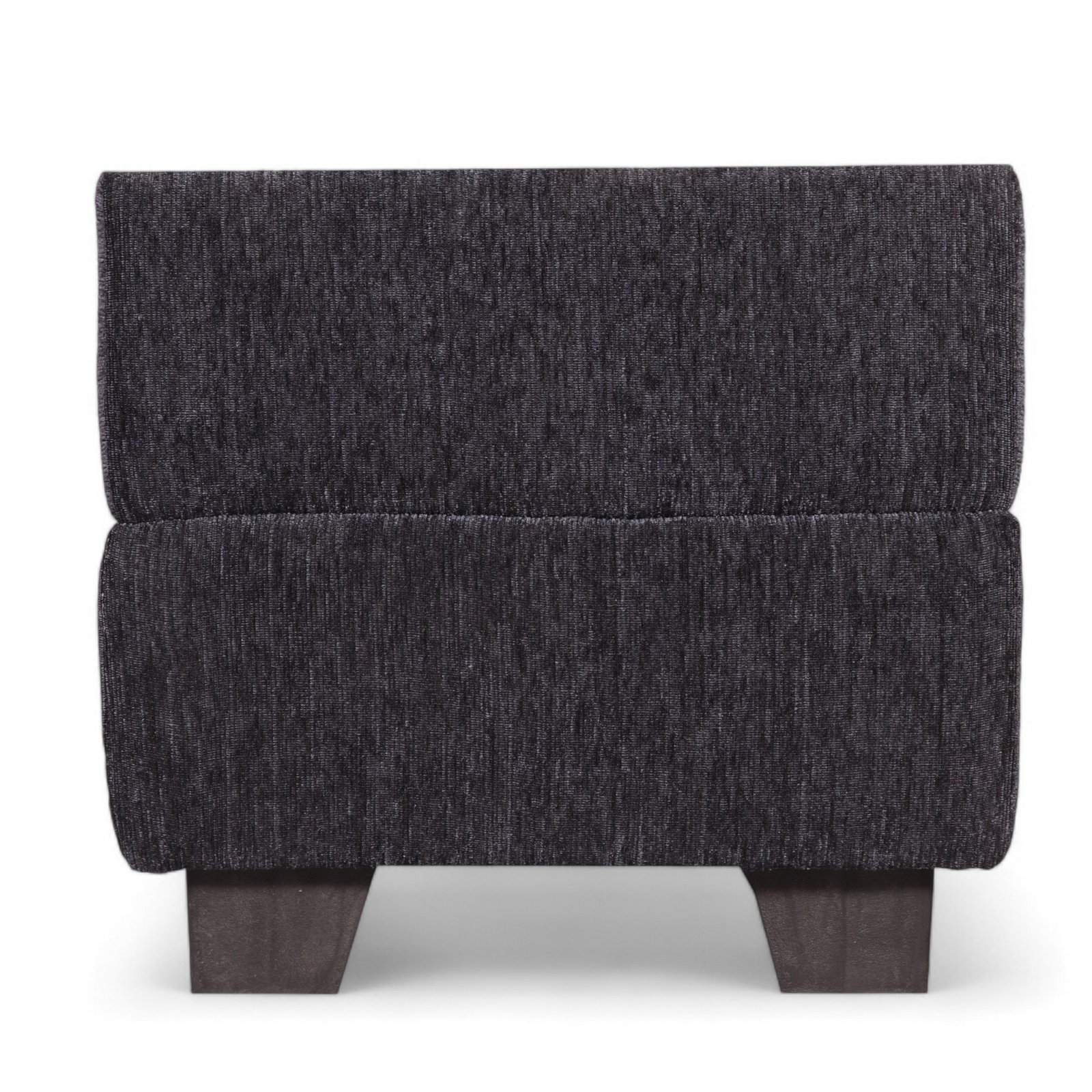 Ikiriya Iris Solid Wood Contemporary Square Set of 2 Pouffees in Anchor Grey Mossy Fabric Upholstery - Image 2