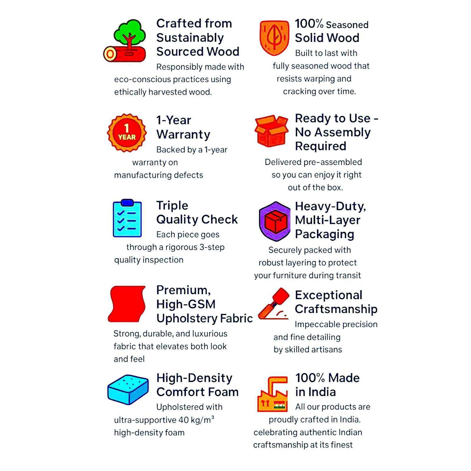 Ikiriya Lisbon Solid Wood Contemporary Round Set of 2 Pouffees in Blue Jacquard Work Fabric Upholstery - Image 7