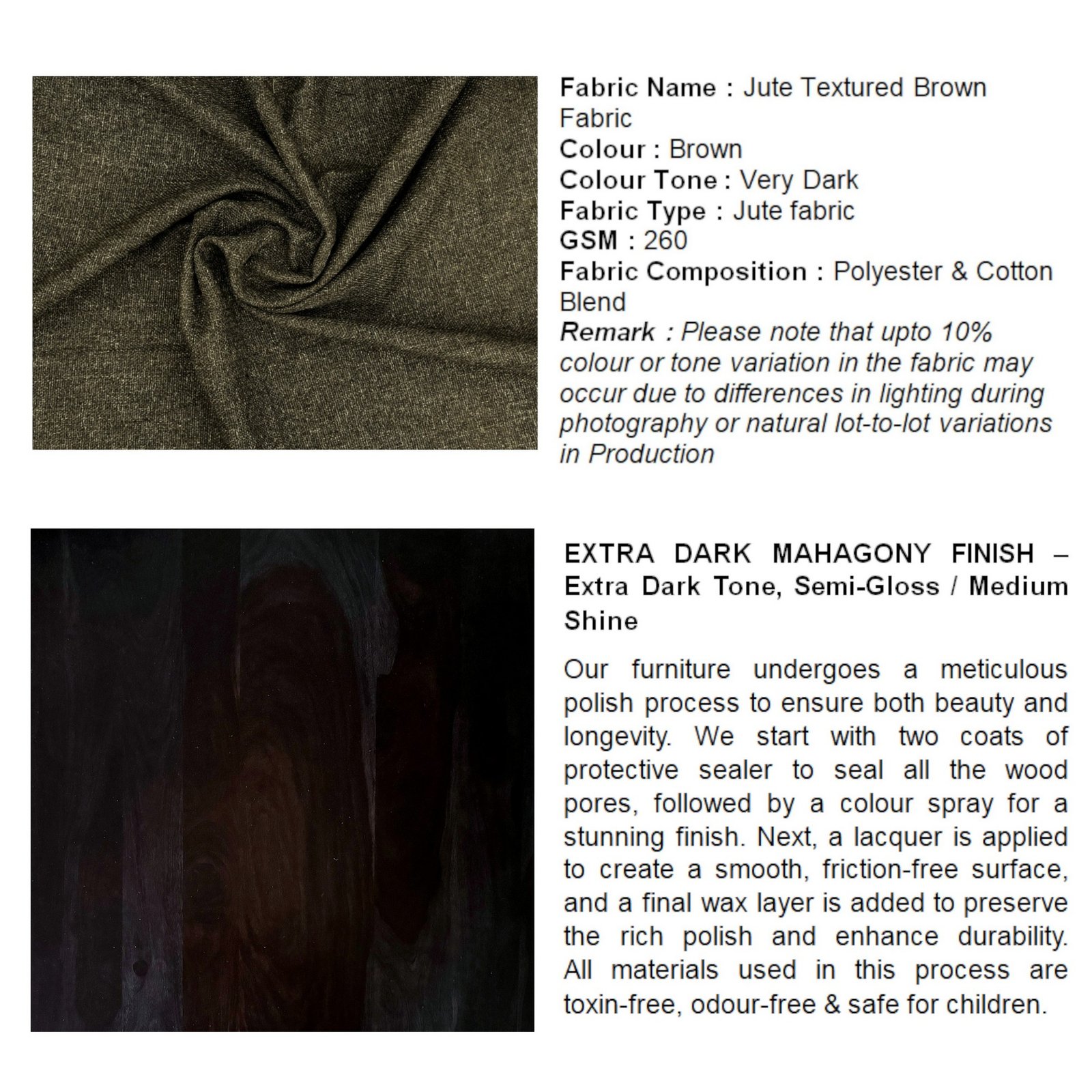 Ikiriya Lisbon Sheesham Wood Accent Round Set of 2 Stools in Jute Brown Upholstery - Image 5