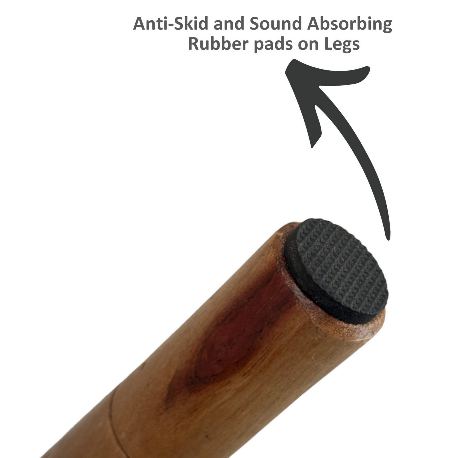 Ikiriya Nayla Sheesham Wood Mid Century Round Stool in Grey Brid Print Kantha Upholstery - Image 6