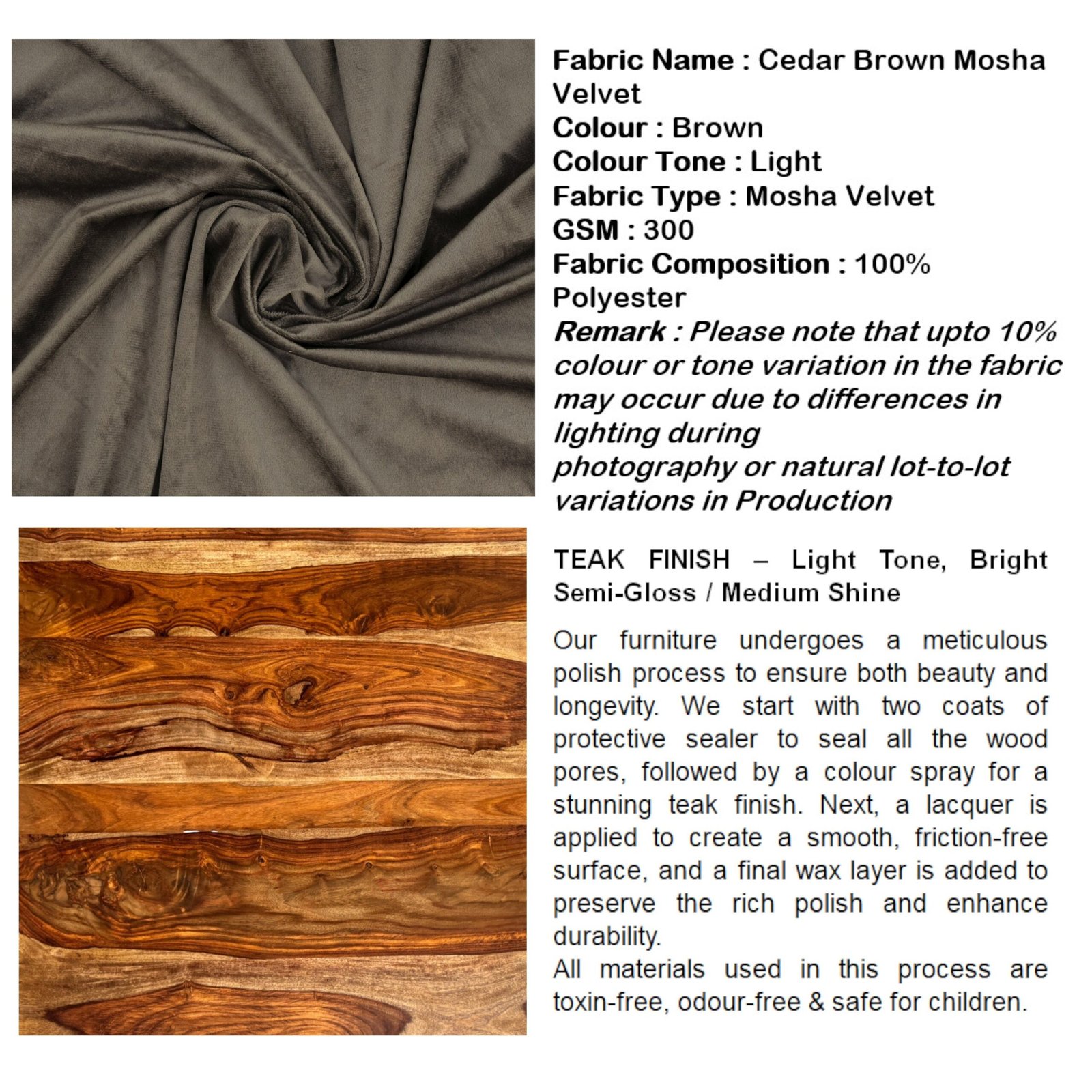 Ikiriya Nayla Sheesham Wood Contemporary Round Stool in Taupe Brown Velvet Upholstery - Image 4