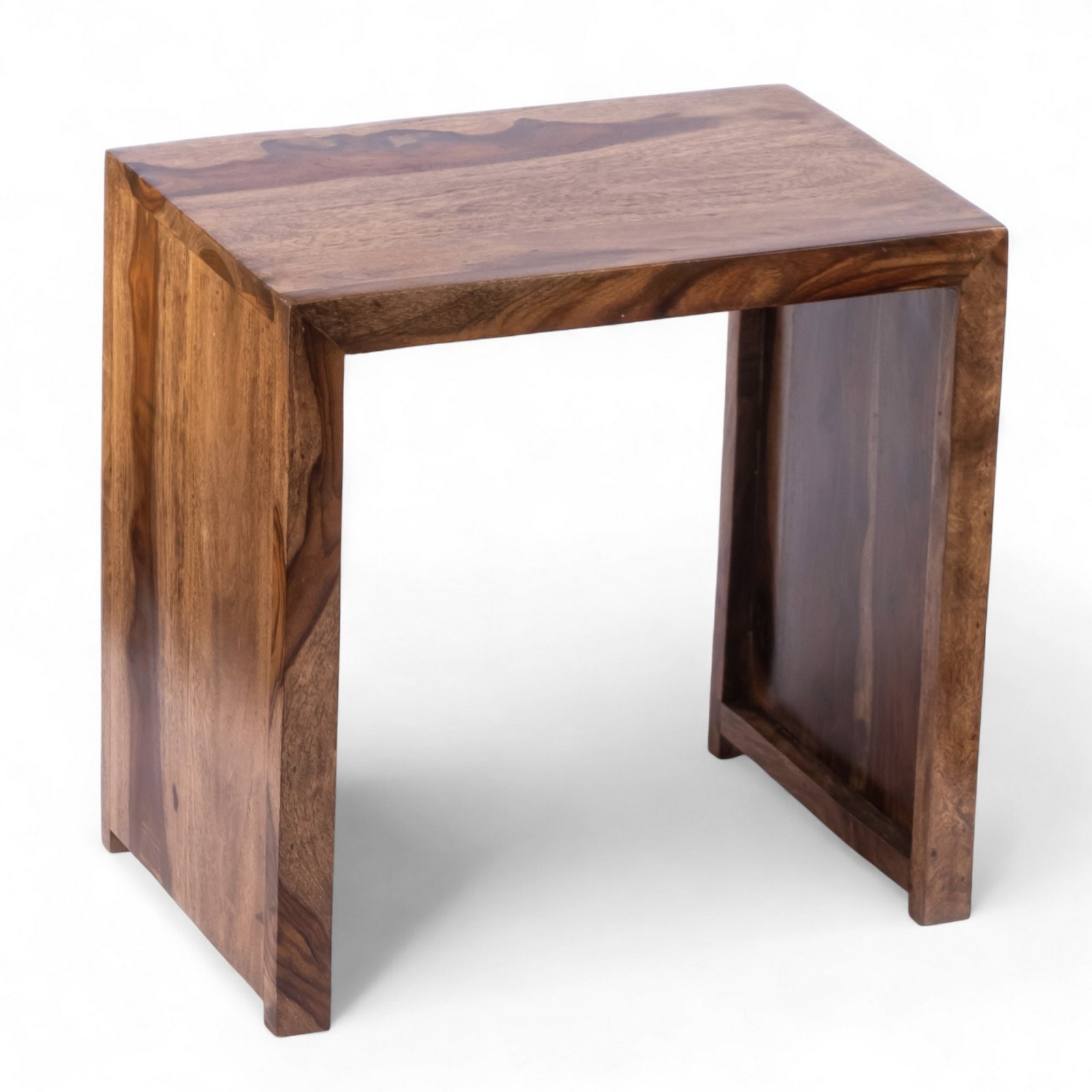 Ikiriya Oakland Sheesham Wood Contemporary Set of 3 Nesting Tables in Teak Finish - Image 8