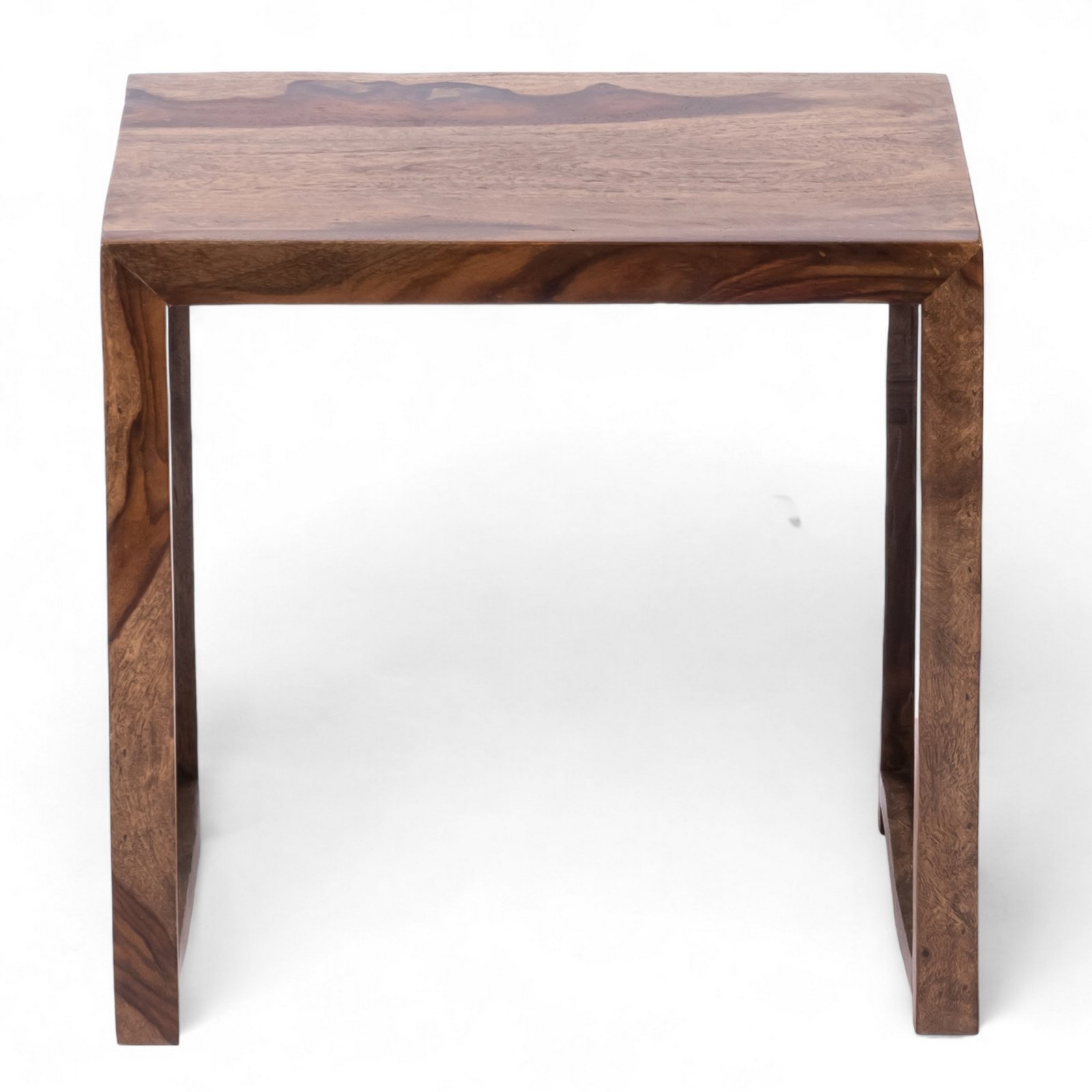 Ikiriya Oakland Sheesham Wood Contemporary Set of 3 Nesting Tables in Teak Finish - Image 9